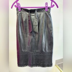 Black Leather Escada Skirt